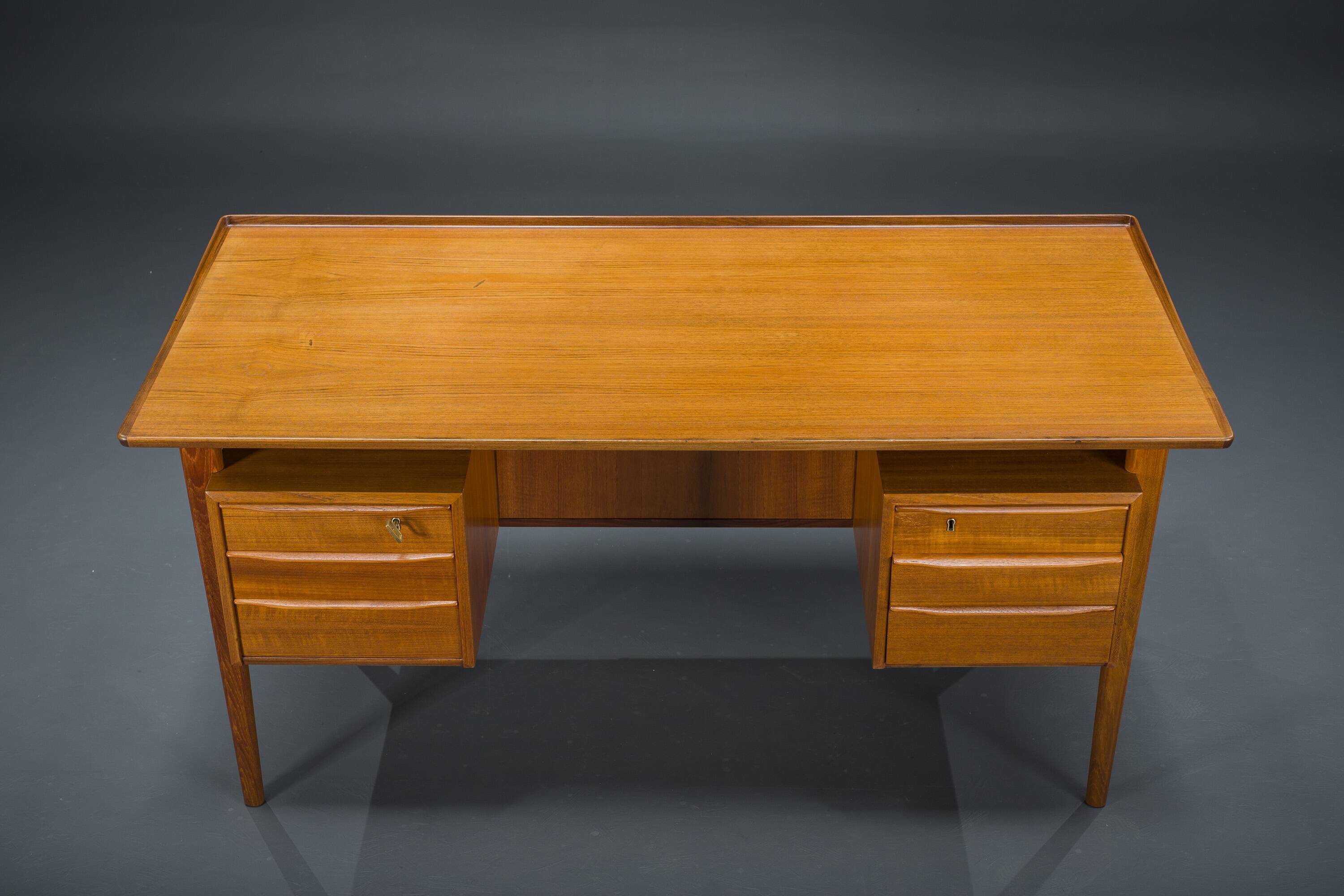 Danish Teak Desk by Peter Lovig Nielsen for Hedensted Mobelfabrik, 1960s