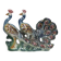 Italian Ceramic Sculpture with two Peacocks, 1960s hand-painted