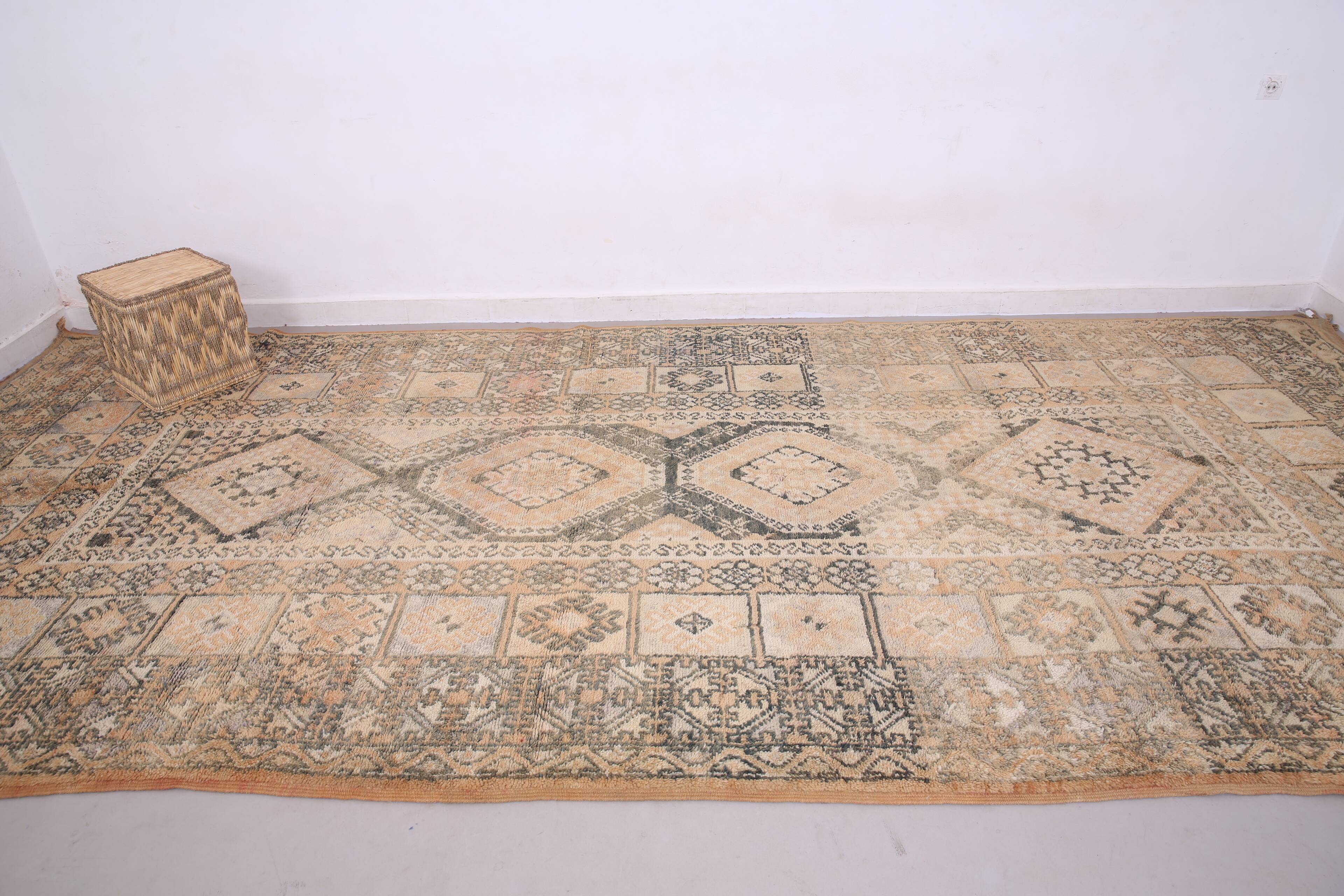 Extra Large Vintage Moroccan Rug  217 x 487 - Berber wool Boho Rug Handmade
