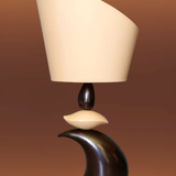 Louis Drimmer stylized lamp boat on the wave - ceramic enamelled two colors - 70s