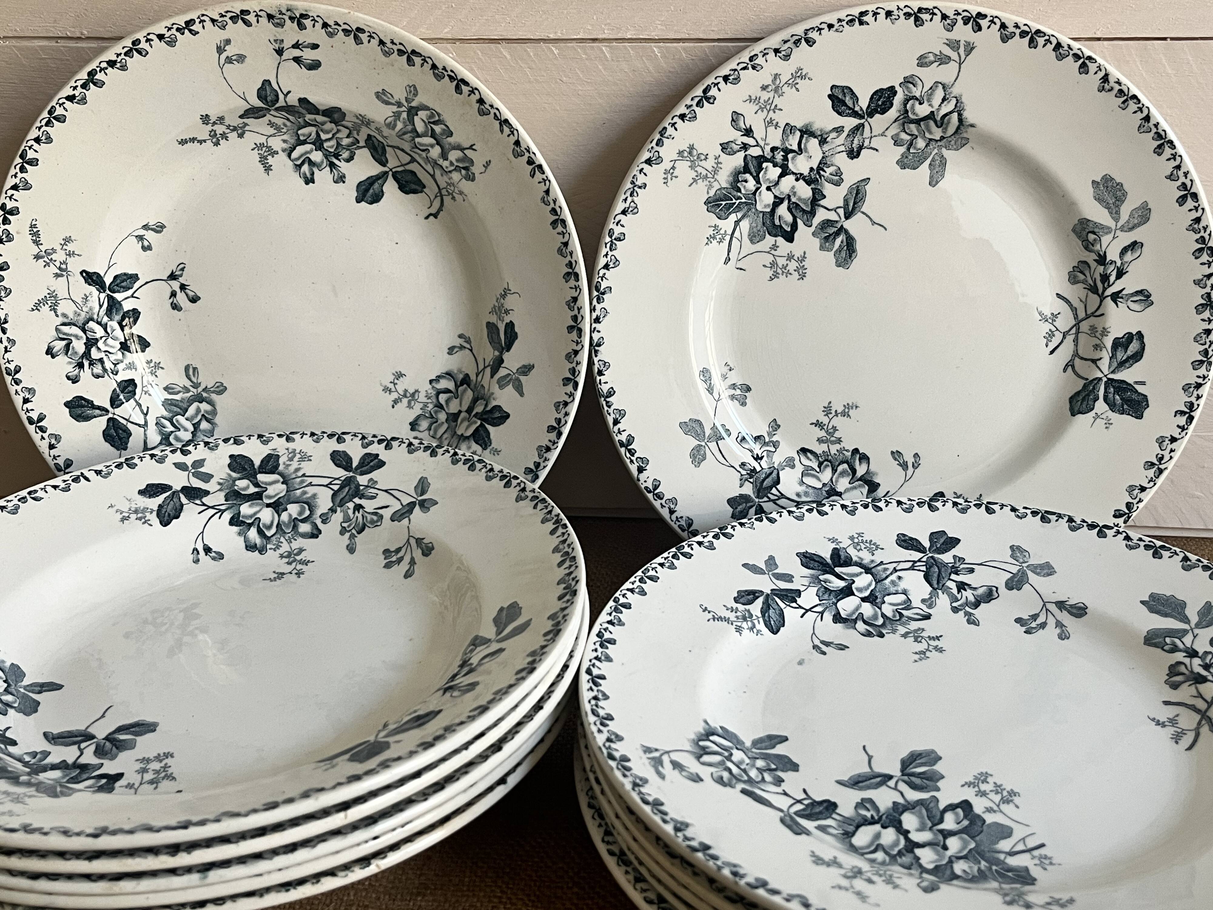 6 deep plates - Ironstone, Acacia service