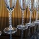 Lot 8 flûtes à champagne cristal taillé pied torsadé epis cristal d'arques