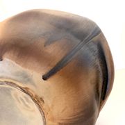 Brown Lacquered Ceramic Tulip Vase / Centerpiece by Giacomo Onestini