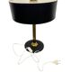 Lampe de table vintage noire avec pied en cuir