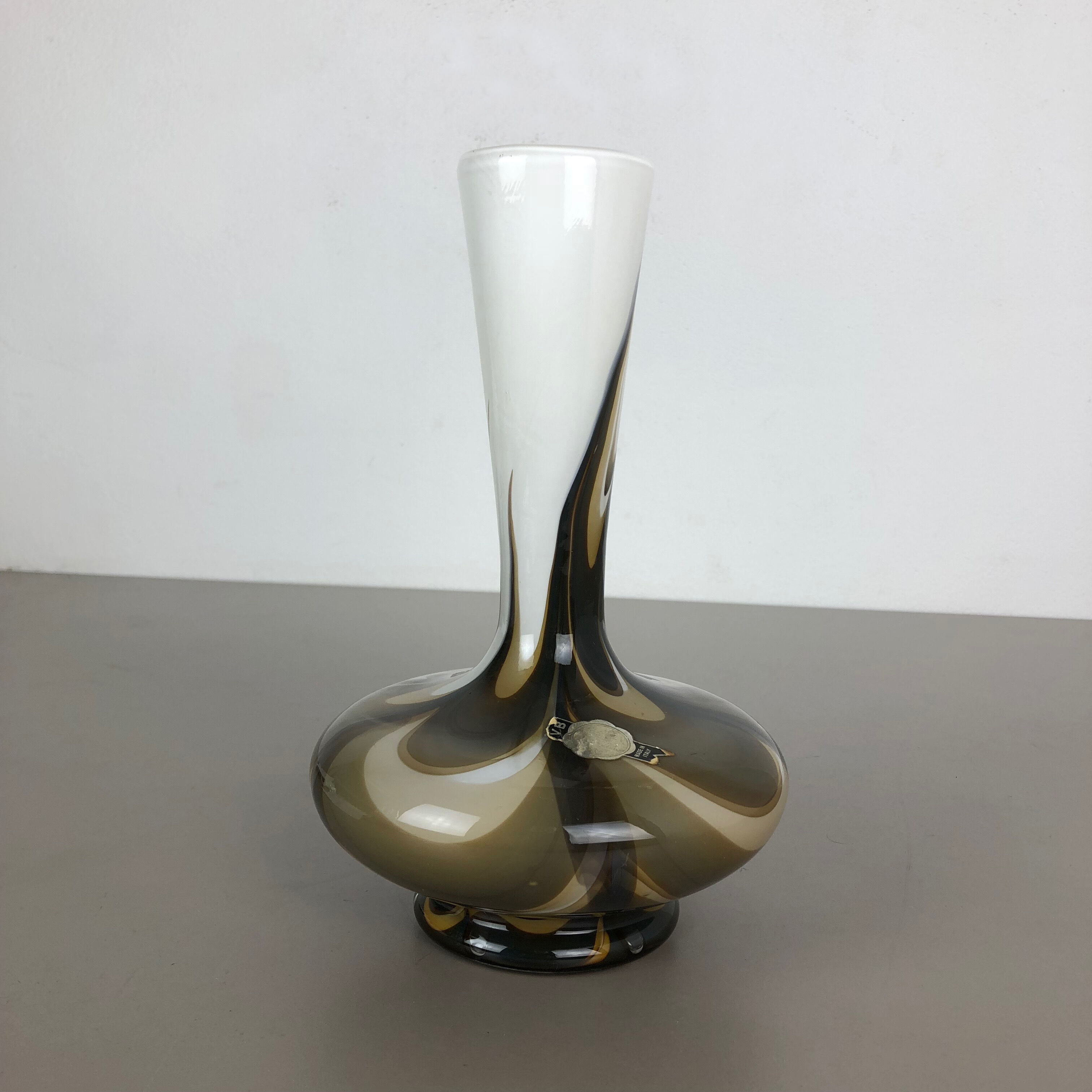 Rare Extra Large Vintage Pop Art Opaline Florence Glass Vase Design, Italy 1970s