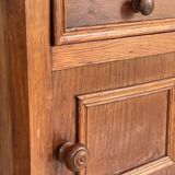 Antique bedside table in wood and marble