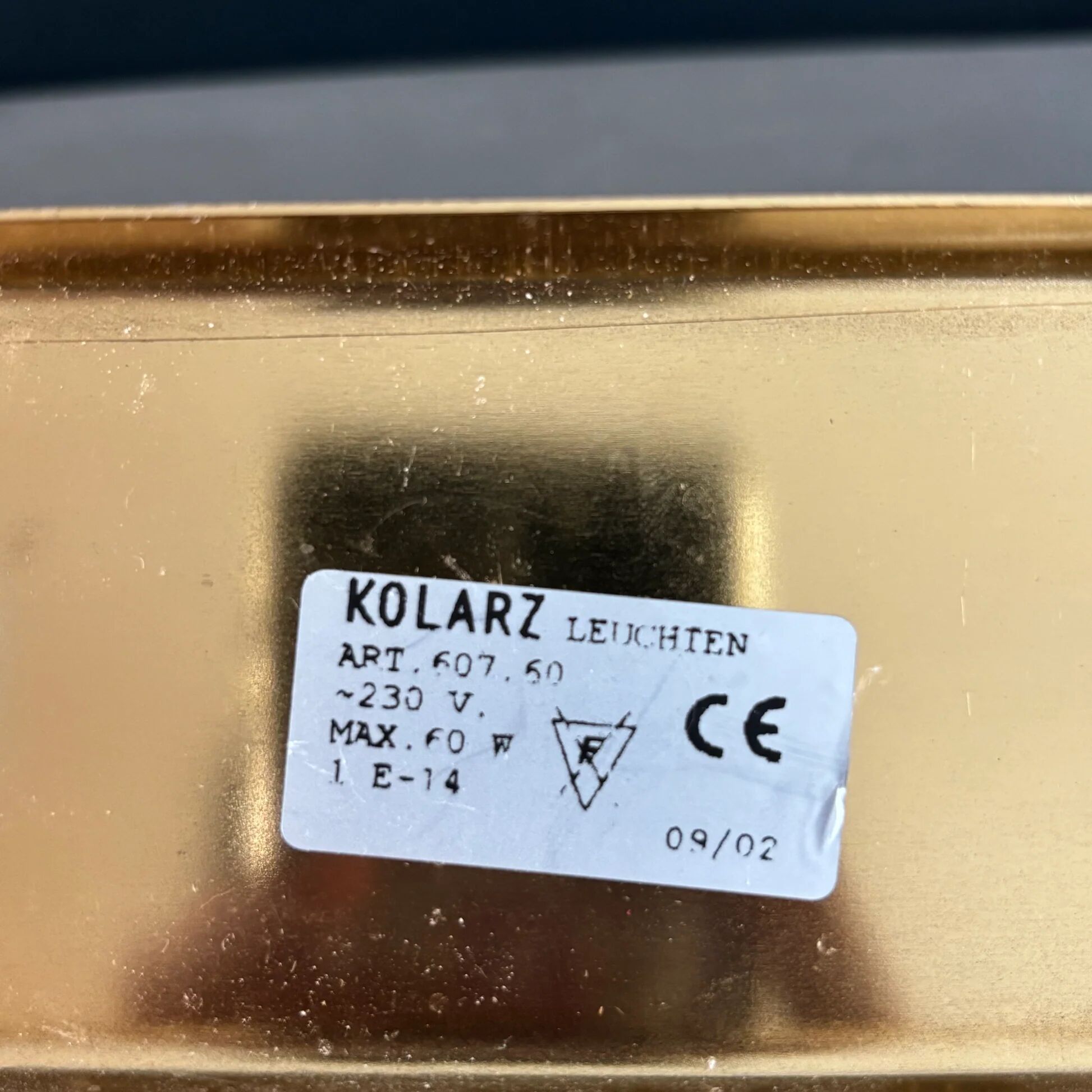 Applique Kolarz art-déco en laiton doré et verre - Ref 1370