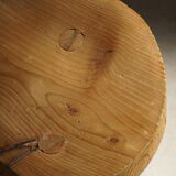 Tripod stool in solid pine, by a Swedish cabinetmaker, mid-century, around the 1960s.