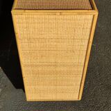 Chest of drawers 5 drawers in rattan and cannage
