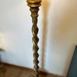 Vintage floor lamp, maximalist style, striped lampshade