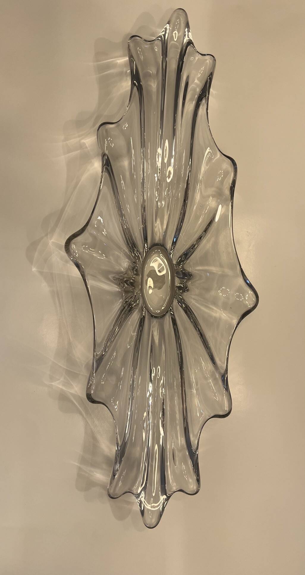 Large vintage crystal centrepiece bowl