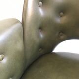 Chair in bottle green leatherette