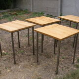 4 tables 1960 wood and metal