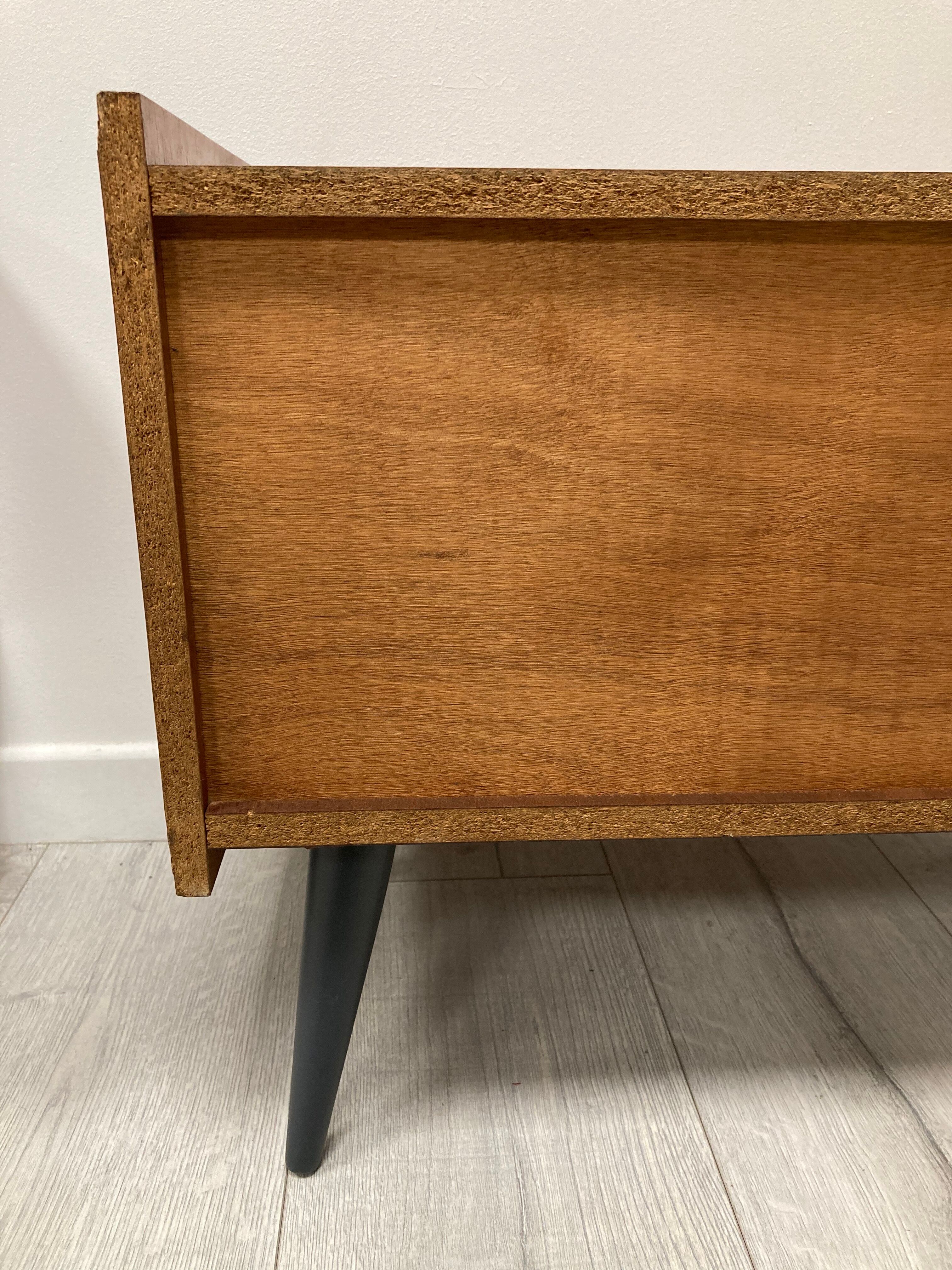 Pair of 1960s bedside tables compass feet