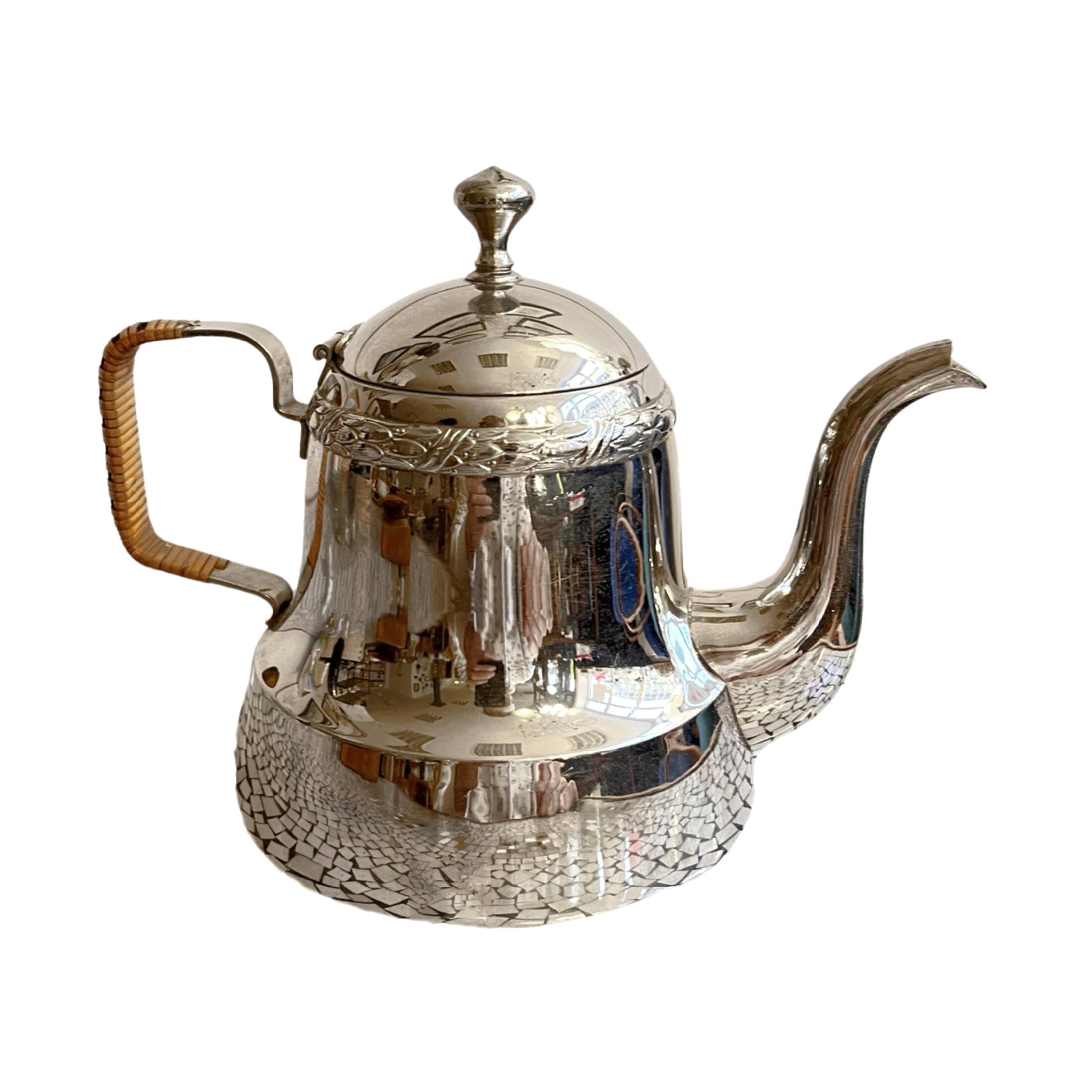 Plated art deco teapot jug, Christofle, France, 1940s.