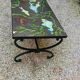 Table basse en fer forgé et en pierre de lave des années 50