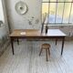 Table de ferme chêne pieds fuseaux 1950