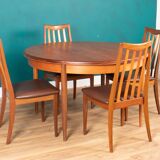 Retro Teak GPlan 1960s Fresco Dining Table & 4 Four Chairs By Victor Wilkins