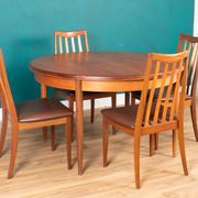 Retro Teak GPlan 1960s Fresco Dining Table & 4 Four Chairs By Victor Wilkins