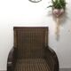 Fauteuil club acajou et rotin