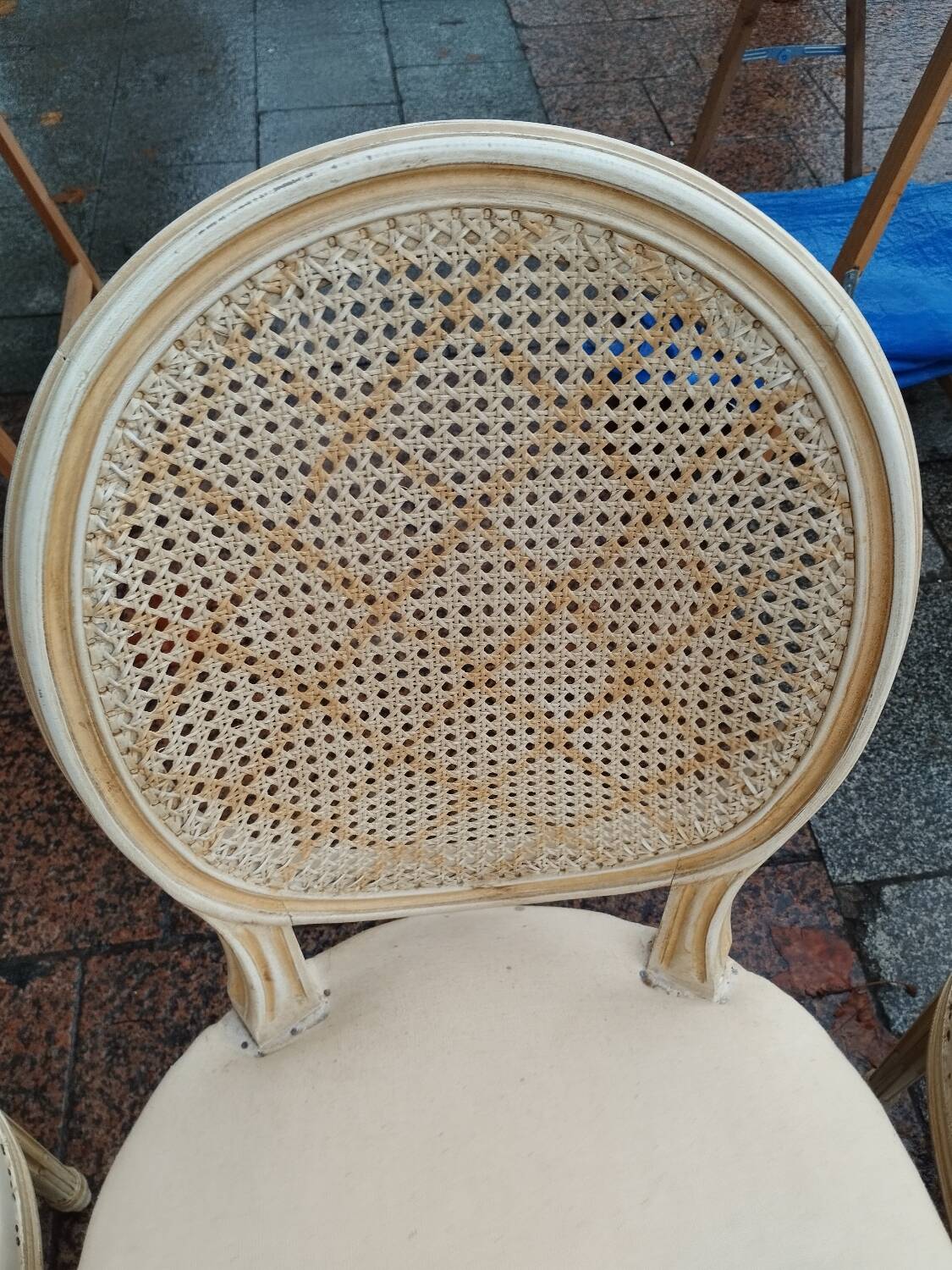 Beautiful set of six antique Louis XVI style chairs