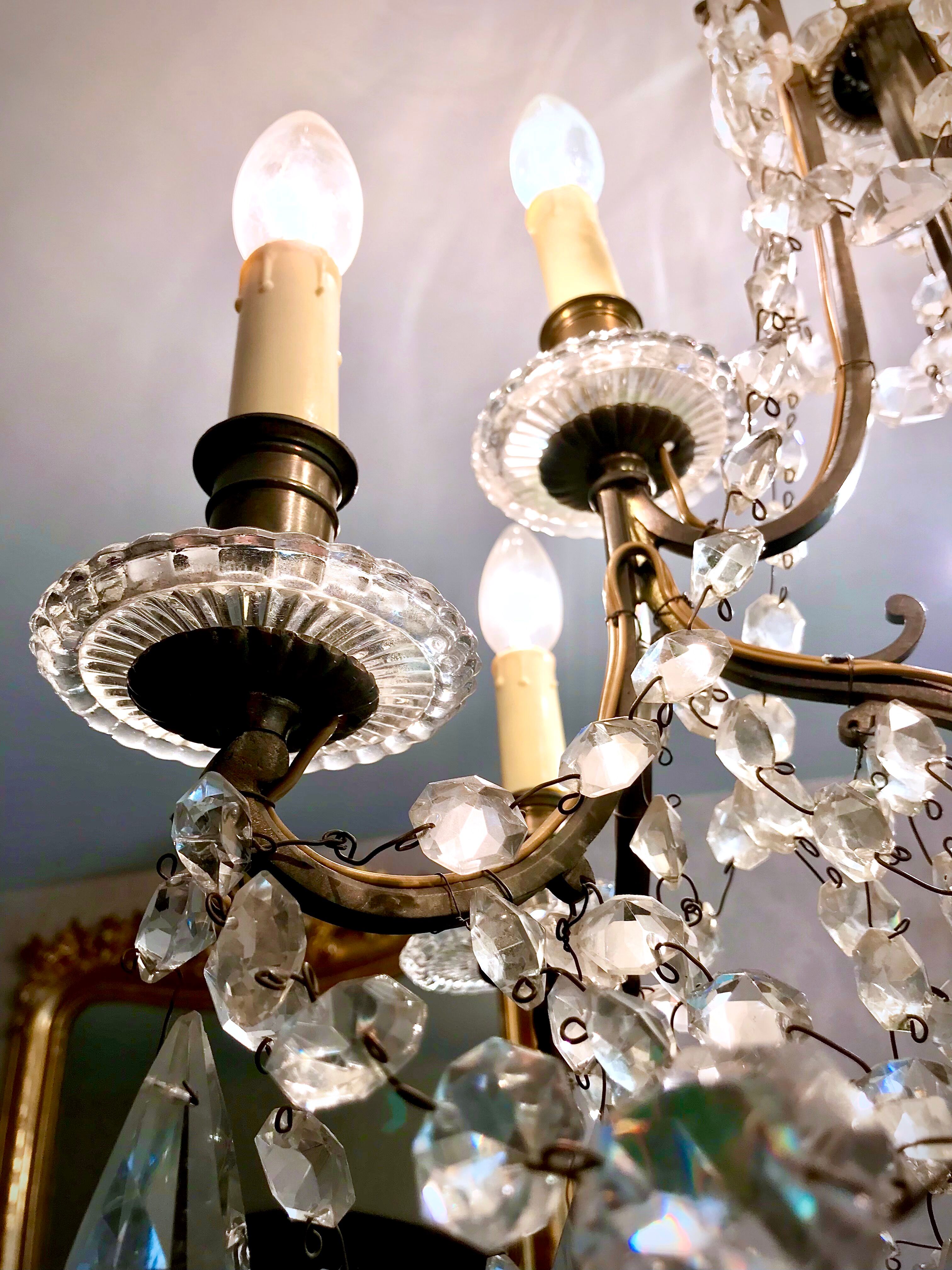 Crystal chandelier diamond cut 9 fires 1880