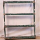 Old burmese teak wall shelf original blue patina