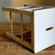 Workshop stool in vintage patinated solid wood