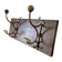 Patinated wood and metal coat rack from the 1950s.