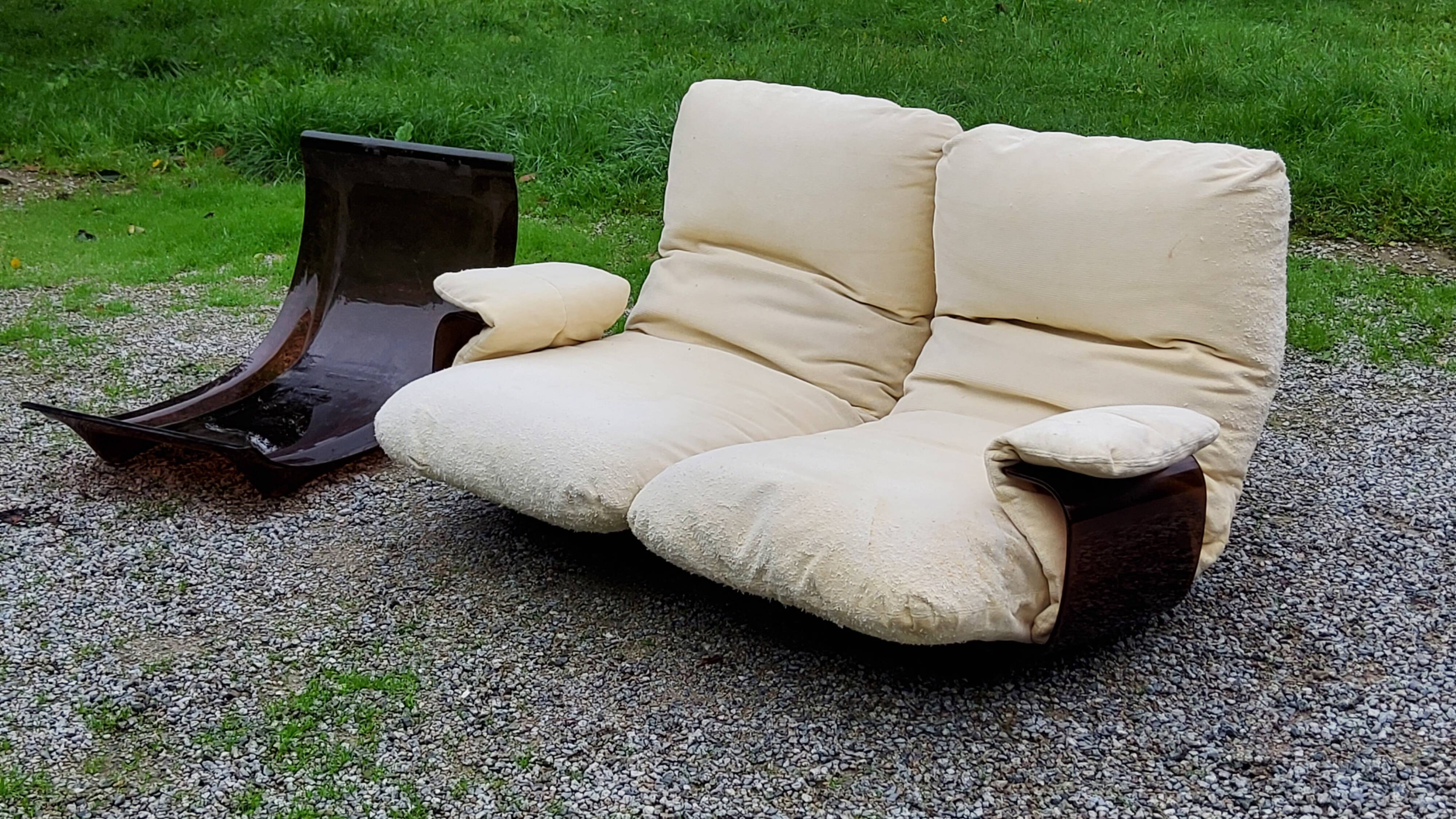 Michel Ducaroy Ligne Roset Marsala model designer sofa and 1970s armchair shell