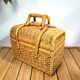 Rattan vanity suitcase