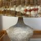 Vintage wool lampshade lamp