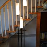 Vintage floor lamp Maison Arlus 3 lights opaline metal