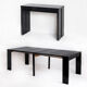 Vintage extendable table / console in lacquered wood by Paul Michel, France 1990
