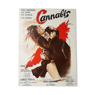 Original cinema poster "Cannabis" Serge Gainsbourg, Jane Birkin 30x40cm 1970