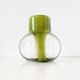 Vase en verre soufflé et opaline vert vintage 1960