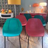 Suite of 5+1 shell chairs Pierre Guariche 1960