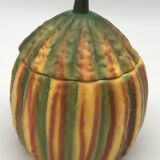 Vintage ceramic sugar bowl by Barettoni Nove, melon shape, Italy