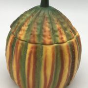 Vintage ceramic sugar bowl by Barettoni Nove, melon shape, Italy