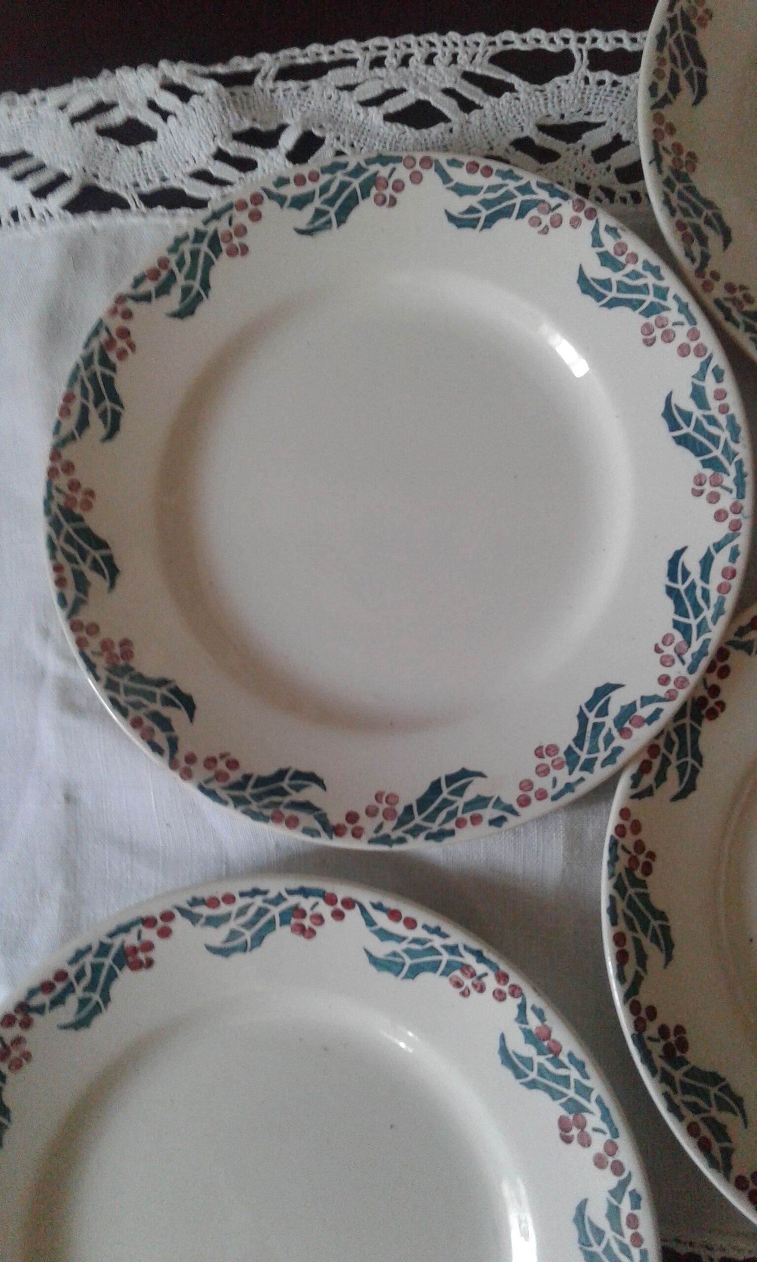 Six dessert plates Houx Digoin Sarreguemines
