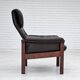 Chaise longue réglable, cuir marron années 1970, design suédois par göte möbler