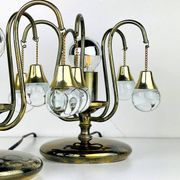 Vintage glass ball table lamps, Italy, 1960s, set of 2