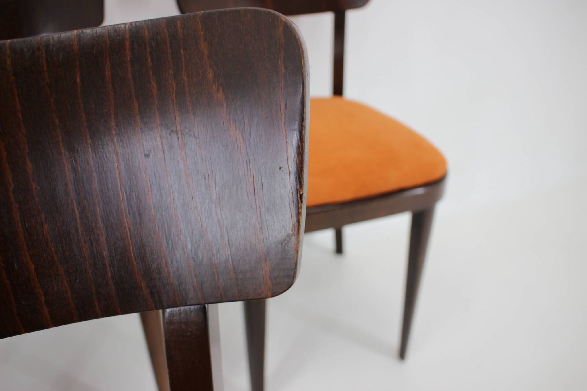 1950s Set of Four Restored Dining Chairs, Czechoslovakia