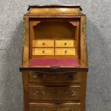 Louis XV secretary in marquetry – Gallant scene – Gilded bronze