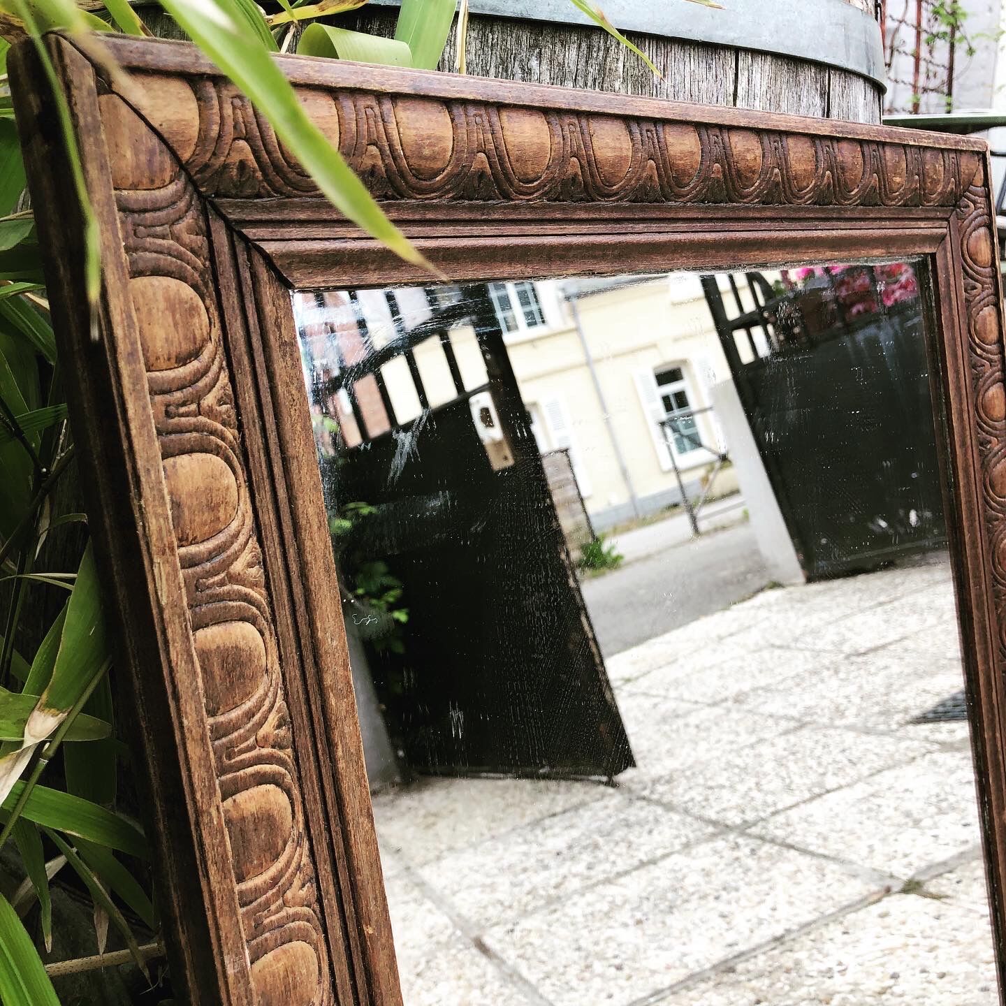 Antique wooden mirror