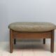 Armchair and footstool - green leather - 1960s
