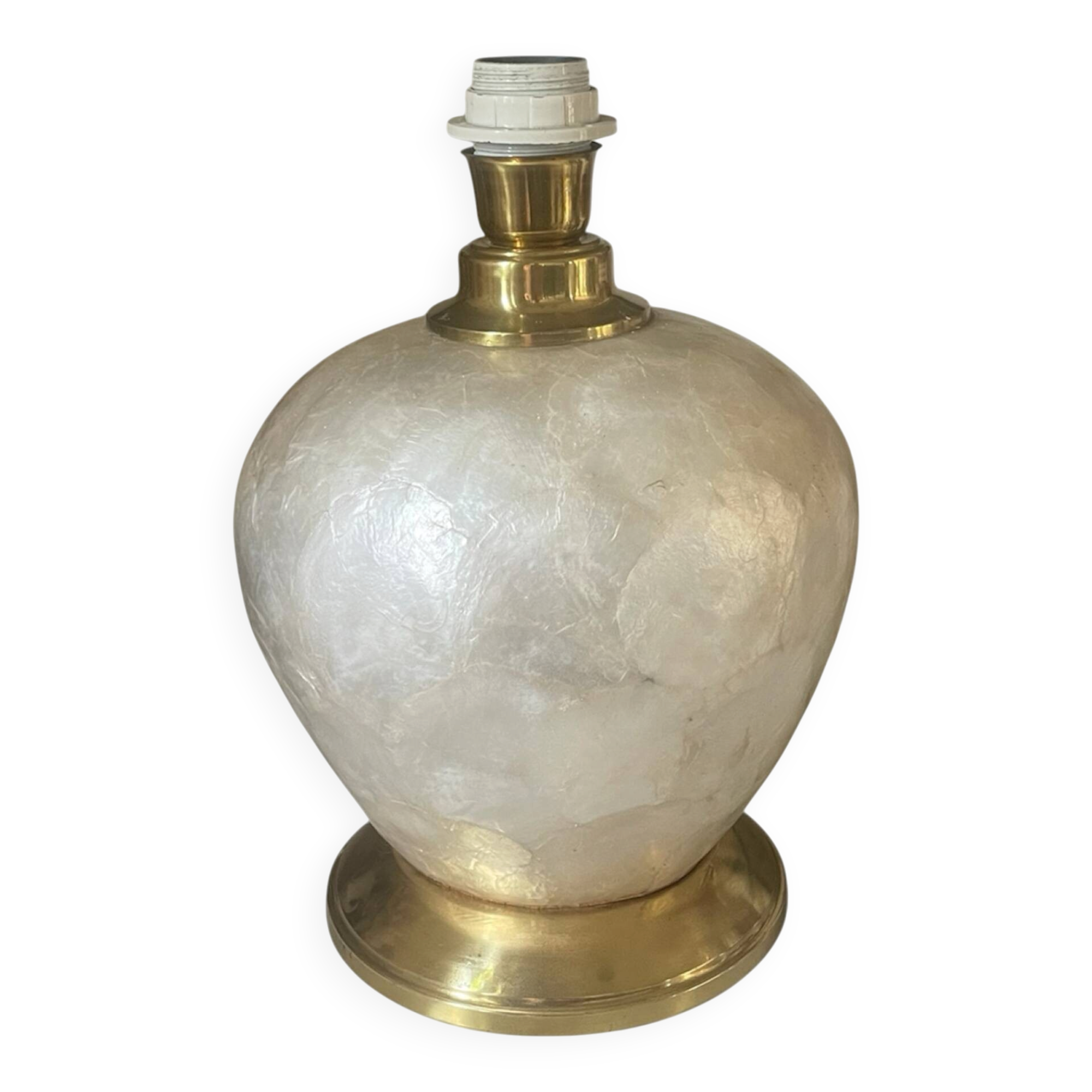 Capiz shell lamp and vintage brass
