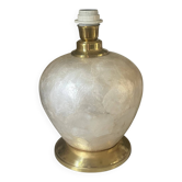 Lampe en nacre de Capiz et laiton vintage
