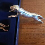 12 silver metal cat knife holders
