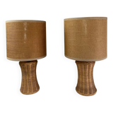 Pair of wicker lamps